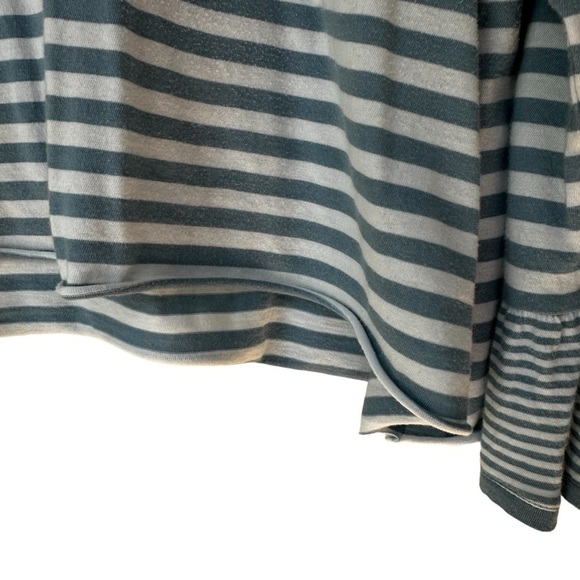 J. Jill Cotton Striped Cropped 3/4 Sleeve Crewneck T-Shirt Jersey, M - Picture 3 of 5